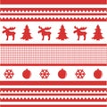 Christmas pattern in red and white Royalty Free Stock Photo