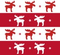 Christmas pattern with reindeers with red and white stripes Royalty Free Stock Photo