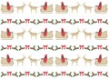 Christmas pattern with santa clous and deers vector