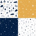 Christmas pattern set and vector illustration Royalty Free Stock Photo