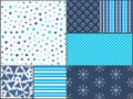 Christmas pattern set and vector illustration. Christmas colorful background Royalty Free Stock Photo