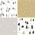 Christmas pattern set and vector illustration Royalty Free Stock Photo