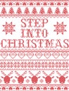 Christmas pattern Step into Christmas carol seamless pattern inspired by Nordic culture festive winter in cross stitch