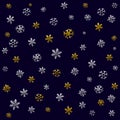 Christmas pattern for wrapping paper with Christmas icons. The thin line in gold and silver color. Use paper, fabrics, prints Royalty Free Stock Photo