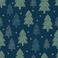 Christmas pattern - Xmas trees and snow.