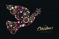 Christmas peace dove made of gold luxury icon set Royalty Free Stock Photo