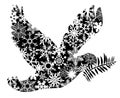 Christmas Peace Dove Silhouette