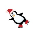 Christmas penguin. Funny snow animals, cute baby penguins cartoon characters in winter hat. Isolated vector set of penguin animal Royalty Free Stock Photo