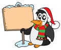 Christmas penguin with sign