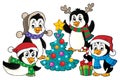 Christmas penguins thematic image 4