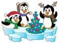 Christmas penguins thematic image 2 Royalty Free Stock Photo