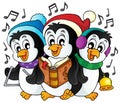 Christmas penguins theme image 1 Royalty Free Stock Photo