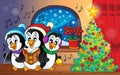 Christmas penguins theme image 3 Royalty Free Stock Photo