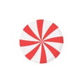 Christmas peppermint candy round vector icon