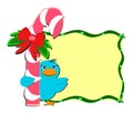 Christmas Peppermint Stick with Bird