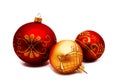 Christmas perfect decoration red and gold yellow balls isolated Royalty Free Stock Photo
