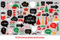 Christmas photo booth props vector set photobooth Royalty Free Stock Photo