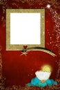 Christmas photo frame greeting card Royalty Free Stock Photo