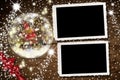 Christmas photo frames for two photos Royalty Free Stock Photo