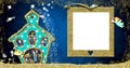 Christmas picture frame greeting card, Nativity Scene Royalty Free Stock Photo