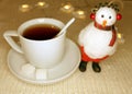 christmas picture funny snowman and tea cap