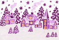 Christmas picture in raspberry pink colours