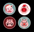 Christmas Pig Stickers