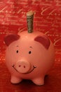 Christmas Piggybank with american dollar