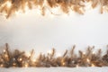 Christmas pine cone branch lights holiday white empty elegant greeting winter background AI generated Royalty Free Stock Photo