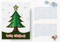 Greeting card and poster of Christmas holiday in paper cut style and vector design. Royalty Free Stock Photo