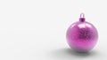 Christmas pink ball with doodles pattern on white background, colorful xmas balls for christmas tree, 3d render illustration, Royalty Free Stock Photo
