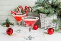 Christmas pink peppermint martini Royalty Free Stock Photo