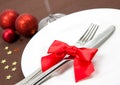 Christmas place setting Royalty Free Stock Photo