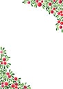 Christmas plants decoration border watercolor hand painting for decoration