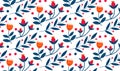 Christmas plants seamless pattern. Merry christmas repeating texture winter flowers.Tileable Holiday background. Vecto