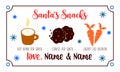 Christmas plate design Santas snacks. vector design