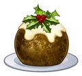 Christmas Plum Pudding Cartoon