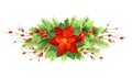 Christmas poinsettia flower realistic vector illustration Royalty Free Stock Photo