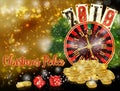 Christmas Poker 2019 new year card, vector Royalty Free Stock Photo