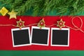 Christmas polaroid photo frames Royalty Free Stock Photo