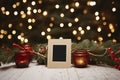 Christmas Polaroid photo frames mockup adding a touch of nostalgia to photos Royalty Free Stock Photo