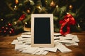 Christmas Polaroid photo frames mockup adding a touch of nostalgia to photos Royalty Free Stock Photo