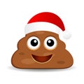 Christmas poop emoji with red Santa Claus hat Royalty Free Stock Photo