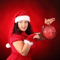 Christmas portrait of beautiful plus size young woman Royalty Free Stock Photo