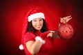 Christmas portrait of beautiful plus size young woman Royalty Free Stock Photo