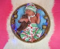 Christmas portrait of cute little newborn baby boy Royalty Free Stock Photo