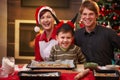 Christmas portrait of happy family Royalty Free Stock Photo