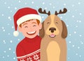 Christmas portrait vector illustration