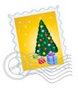 Christmas postage stamp Royalty Free Stock Photo