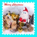 Christmas postage stamp with photograph of Santa Claus